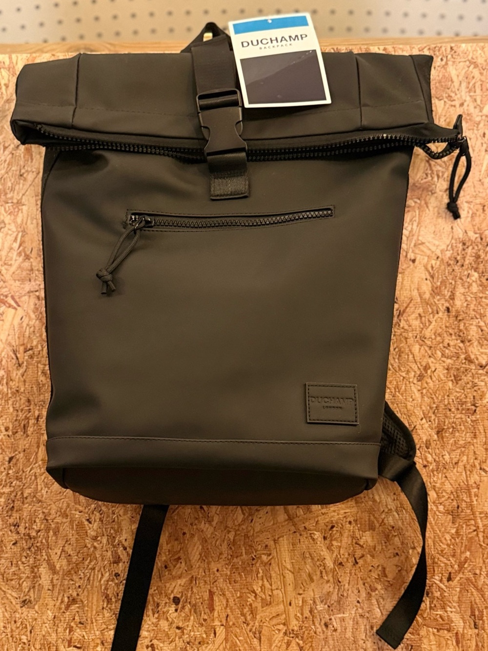 Duchamp London Roll-Top Backpack with Front Zip Pocket
